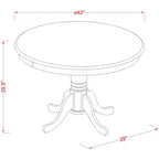Table ronde HomeStock de 42 po de diamètre, Noir/Cerisier