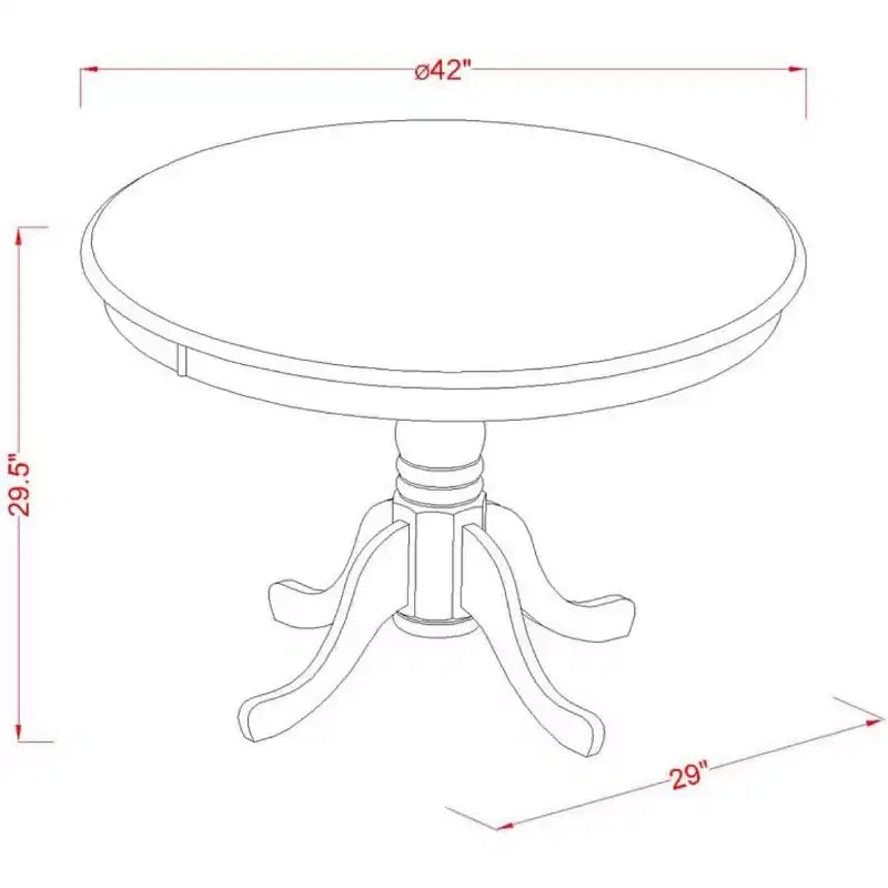 Table ronde HomeStock de 42 po de diamètre, Noir/Cerisier