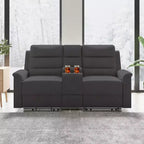 Canapé inclinable Mjkone à deux places avec espace de rangement et porte-gobelets Canapé inclinable en tissu technique avec dossier et repose-pieds réglables