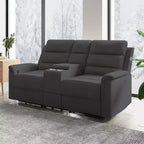Canapé inclinable Mjkone à deux places avec espace de rangement et porte-gobelets Canapé inclinable en tissu technique avec dossier et repose-pieds réglables