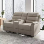 Canapé inclinable Mjkone à deux places avec espace de rangement et porte-gobelets Canapé inclinable en tissu technique avec dossier et repose-pieds réglables