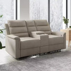 Canapé inclinable Mjkone à deux places avec espace de rangement et porte-gobelets Canapé inclinable en tissu technique avec dossier et repose-pieds réglables