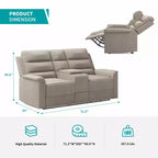 Canapé inclinable Mjkone à deux places avec espace de rangement et porte-gobelets Canapé inclinable en tissu technique avec dossier et repose-pieds réglables