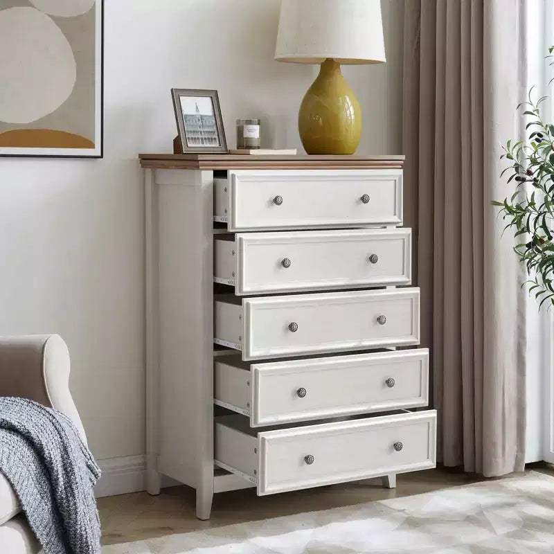 AndMakers Beige Armoire d'appoint de 112,5 cm de hauteur avec 5 tiroirs