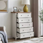 AndMakers Beige Armoire d'appoint de 112,5 cm de hauteur avec 5 tiroirs