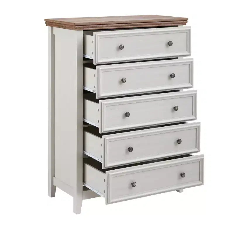 AndMakers Beige Armoire d'appoint de 112,5 cm de hauteur avec 5 tiroirs