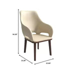 Lot de 2 chaises de salle à manger en cuir Vivara Collection, avec base en bois d'hévéa et assise et dossier rembourrés, chaises d'appoint modernes pour salles à manger