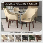 Lot de 2 chaises de salle à manger en cuir Vivara Collection, avec base en bois d'hévéa et assise et dossier rembourrés, chaises d'appoint modernes pour salles à manger