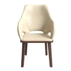 Lot de 2 chaises de salle à manger en cuir Vivara Collection, avec base en bois d'hévéa et assise et dossier rembourrés, chaises d'appoint modernes pour salles à manger