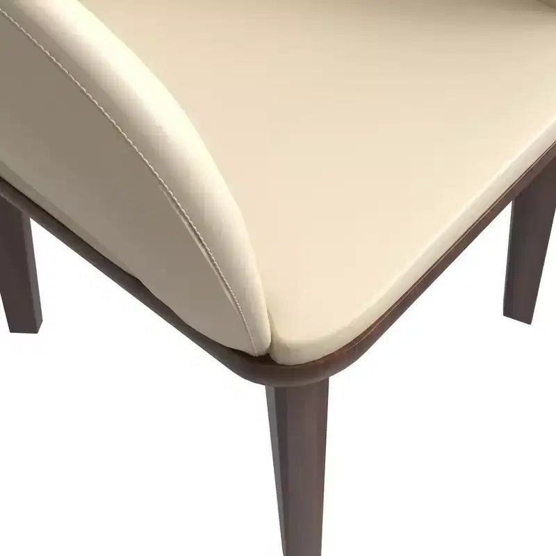 Lot de 2 chaises de salle à manger en cuir Vivara Collection, avec base en bois d'hévéa et assise et dossier rembourrés, chaises d'appoint modernes pour salles à manger