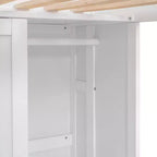 Lit mezzanine en bois Whisen 77.16''L x 48.5''W, taille double, avec plusieurs étagères de rangement et une armoire, grand espace de rangement