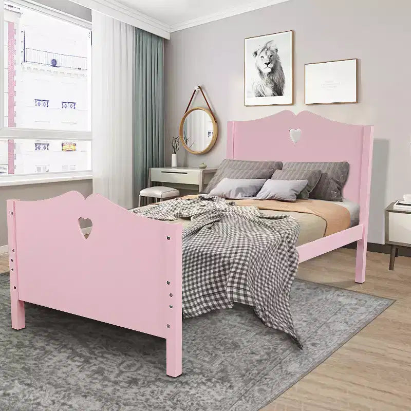 Lit plateforme double en bois avec tête et pied de lit Whisen Morden Design