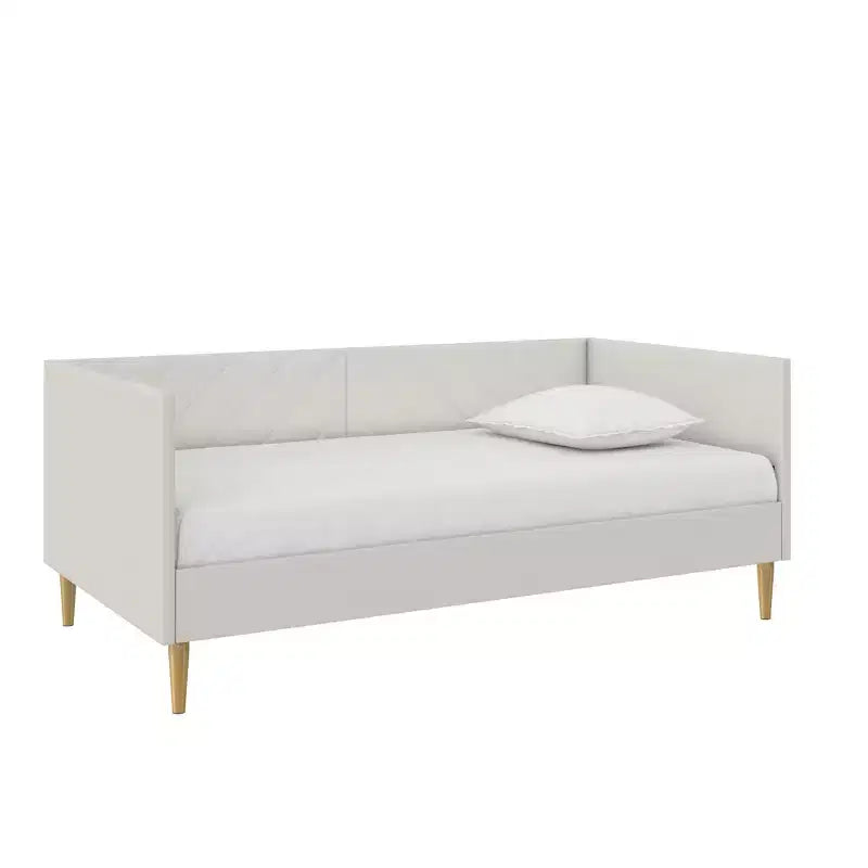 Lit de repos capitonné gris clair DHP Alicent