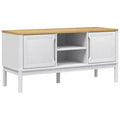 vidaXL TV Stand Floro - Solid Pine Wood - Modern White Cabinet - 44.9x16.9x21.7 - Fits 51-60 TVs - Ample Storage - Ideal for Living Room