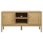 vidaXL Meuble TV Floro - Bois de pin massif, brun ciré 114x43x55 cm - Armoire moderne pour salon