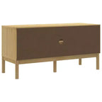 vidaXL Meuble TV Floro - Bois de pin massif, brun ciré 114x43x55 cm - Armoire moderne pour salon