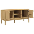 vidaXL Meuble TV Floro - Bois de pin massif, brun ciré 114x43x55 cm - Armoire moderne pour salon