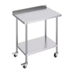 VEVOR 24 x 36 x 40 Inch Stainless Steel Work Table, Commercial Food Prep Worktable with Casters, Heavy Duty Prep Worktable, Metal Work Table