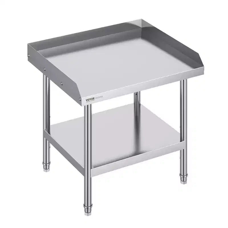VEVOR Stainless Steel Work Table, 24 x 28 x 26 Inch Commercial Food Prep Worktable, 3-Sided Backsplash Heavy Duty Prep Worktable, Metal Work Table