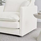 Canapé sectionnel en U avec repose-pieds réversible, canapé d'angle convertible 5 places accompagné de 2 poufs