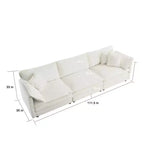 Canapé sectionnel en U avec repose-pieds réversible, canapé d'angle convertible 5 places accompagné de 2 poufs