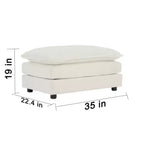Ensemble de 4 pièces : Canapé 2 places capitonné et 2 poufs, Causeuse.