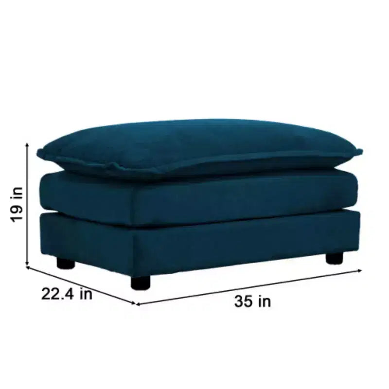 Ensemble de 4 pièces : Canapé 2 places capitonné et 2 poufs, Causeuse.