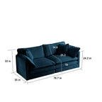 Ensemble de 4 pièces : Canapé 2 places capitonné et 2 poufs, Causeuse.