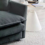 Ensemble de 4 pièces : Canapé 2 places capitonné et 2 poufs, Causeuse.