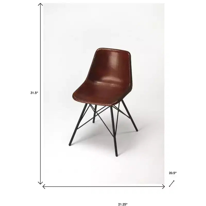 HomeRoots 21 Chaise d'appoint en similicuir marron et noir