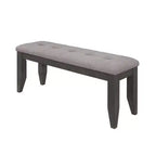 Banc de salle à manger Simple Relax en tissu rembourré gris foncé