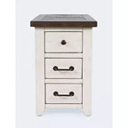 Jofran,Harris USB Charging Side Table- White Color