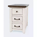 Table d'appoint Jofran, Harris avec port USB - Coloris blanc