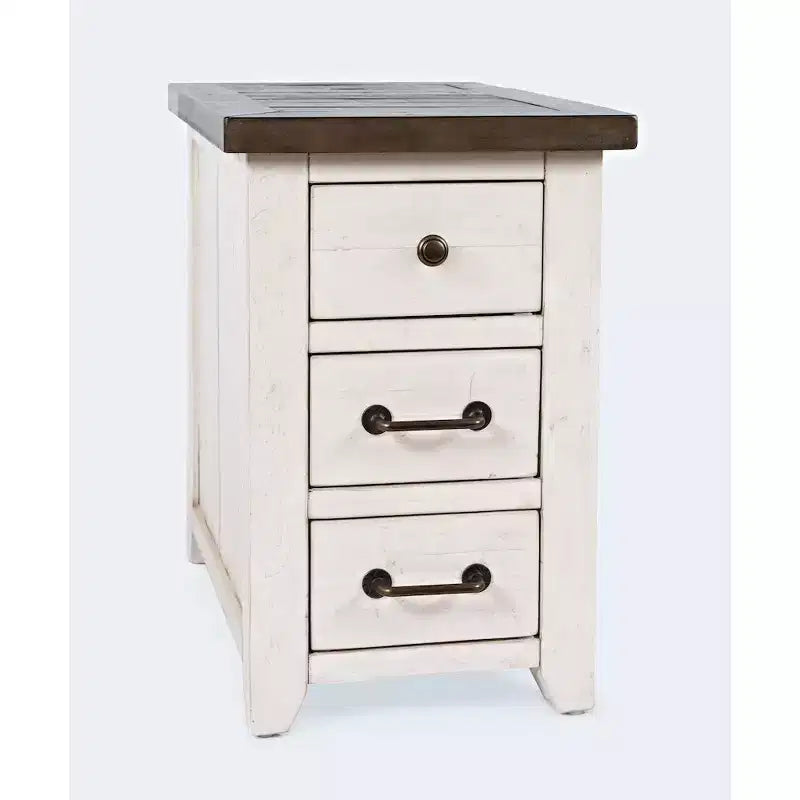 Table d'appoint Jofran, Harris avec port USB - Coloris blanc