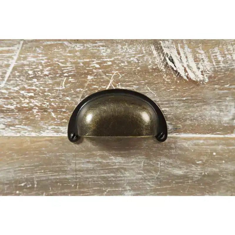 Jofran, Table d'appoint en bois massif patiné de style rustique et campagnard, Artisan's Craft - Couleur grise