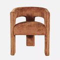 Jofran,Gwen Modern Luxury Jacquard Fabric Upholstered Sculpture Armchair- Brown Color