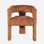 Jofran,Gwen Modern Luxury Jacquard Fabric Upholstered Sculpture Armchair- Brown Color