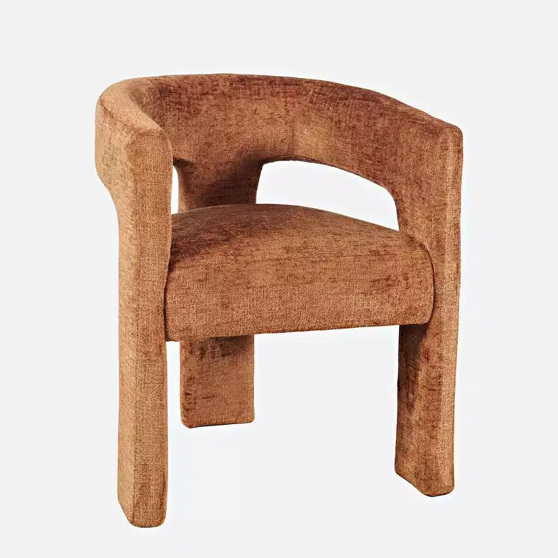 Fauteuil sculptural Jofran, Gwen Modern Luxury Jacquard Fabric - Couleur marron
