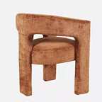 Fauteuil sculptural Jofran, Gwen Modern Luxury Jacquard Fabric - Couleur marron