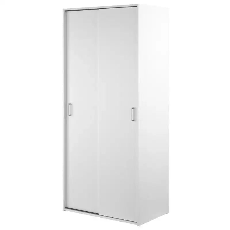 Tvilum, Armoire Space avec 2 Portes Coulissantes, Blanc