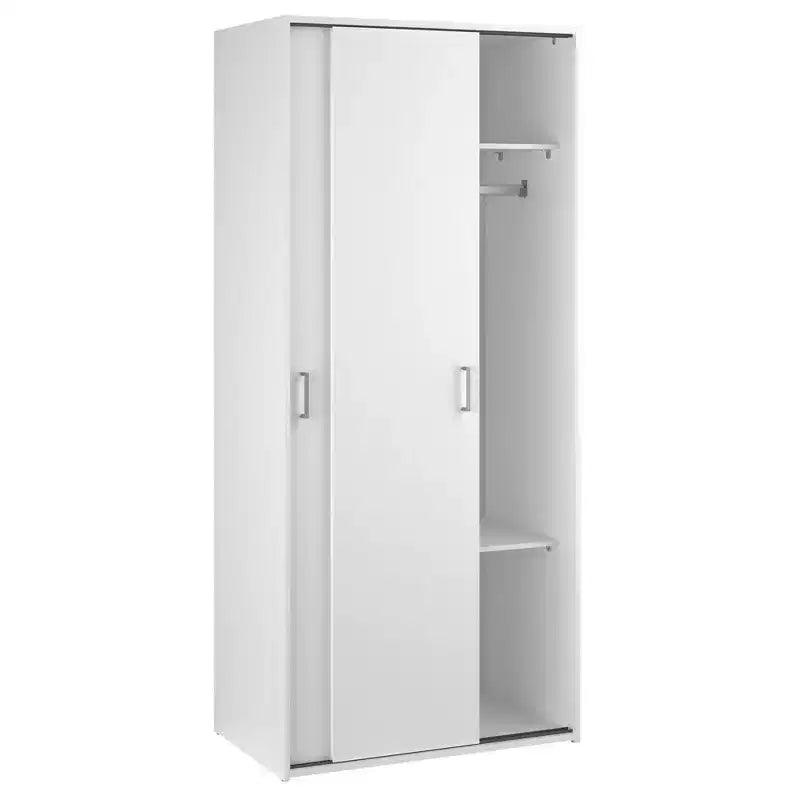 Tvilum, Armoire Space avec 2 Portes Coulissantes, Blanc