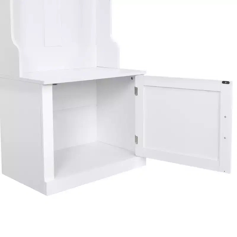 Banc à chaussures avec étagères et patères, élégant meuble d'entrée avec patère murale, organisateur d'entrée pour couloir, foyer, vestiaire
