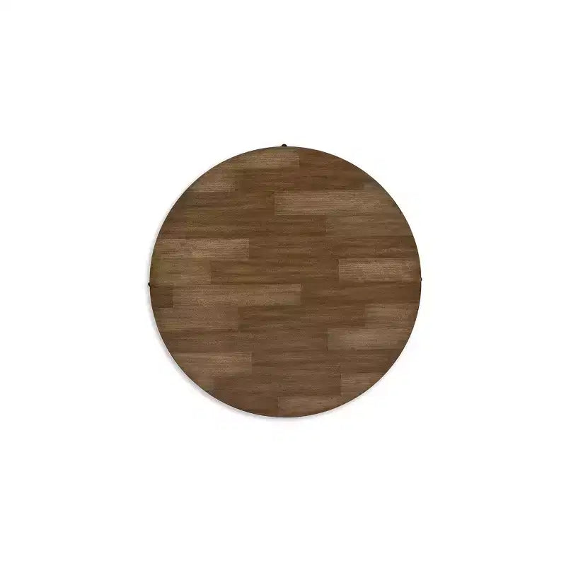 Table basse ronde bicolore Ashley Kraeburn Signature Design avec roulettes, marron