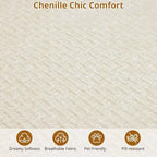 Canapé sectionnel modulaire incurvé de 269 cm avec méridienne et fonction couchage, en tissu chenille, aucun assemblage requis pour salon/appartement/chambre à coucher