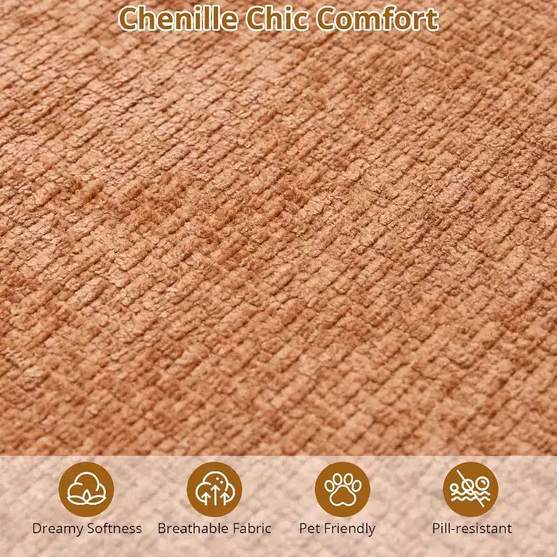 Canapé sectionnel modulaire incurvé de 269 cm avec méridienne et fonction couchage, en tissu chenille, aucun assemblage requis pour salon/appartement/chambre à coucher
