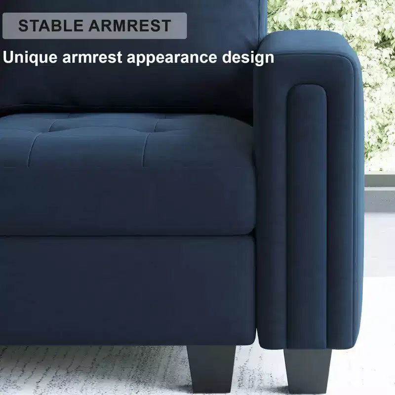 Paire d'accoudoirs touffetés en velours modulaires Belffin