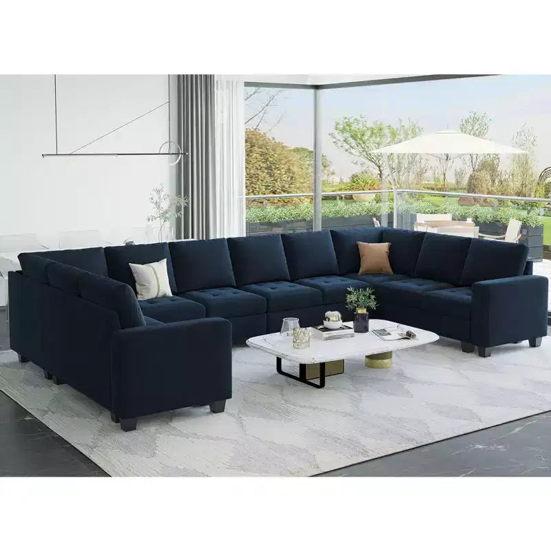 Paire d'accoudoirs touffetés en velours modulaires Belffin