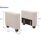 Paire d'accoudoirs touffetés en velours modulaires Belffin