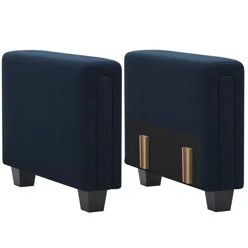 Paire d'accoudoirs touffetés en velours modulaires Belffin