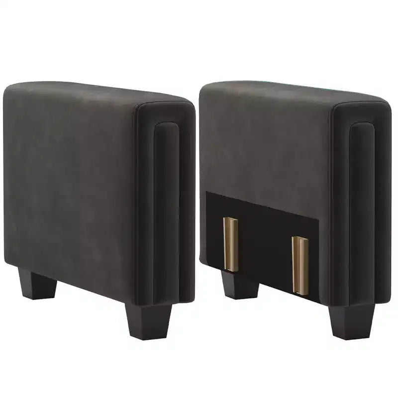Paire d'accoudoirs touffetés en velours modulaires Belffin